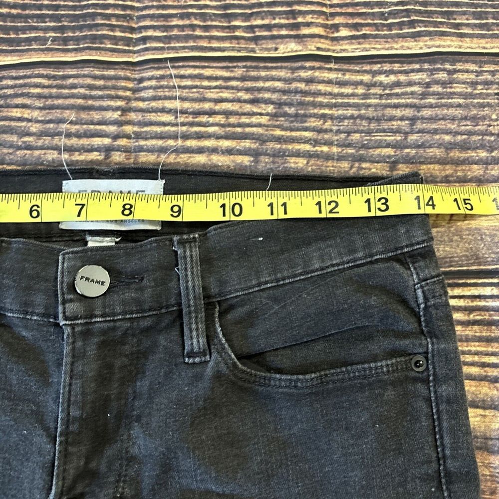 Frame Denim Women's Le Skinny de Jeanne Black Distressed Jeans size 26 - Picture 5 of 8